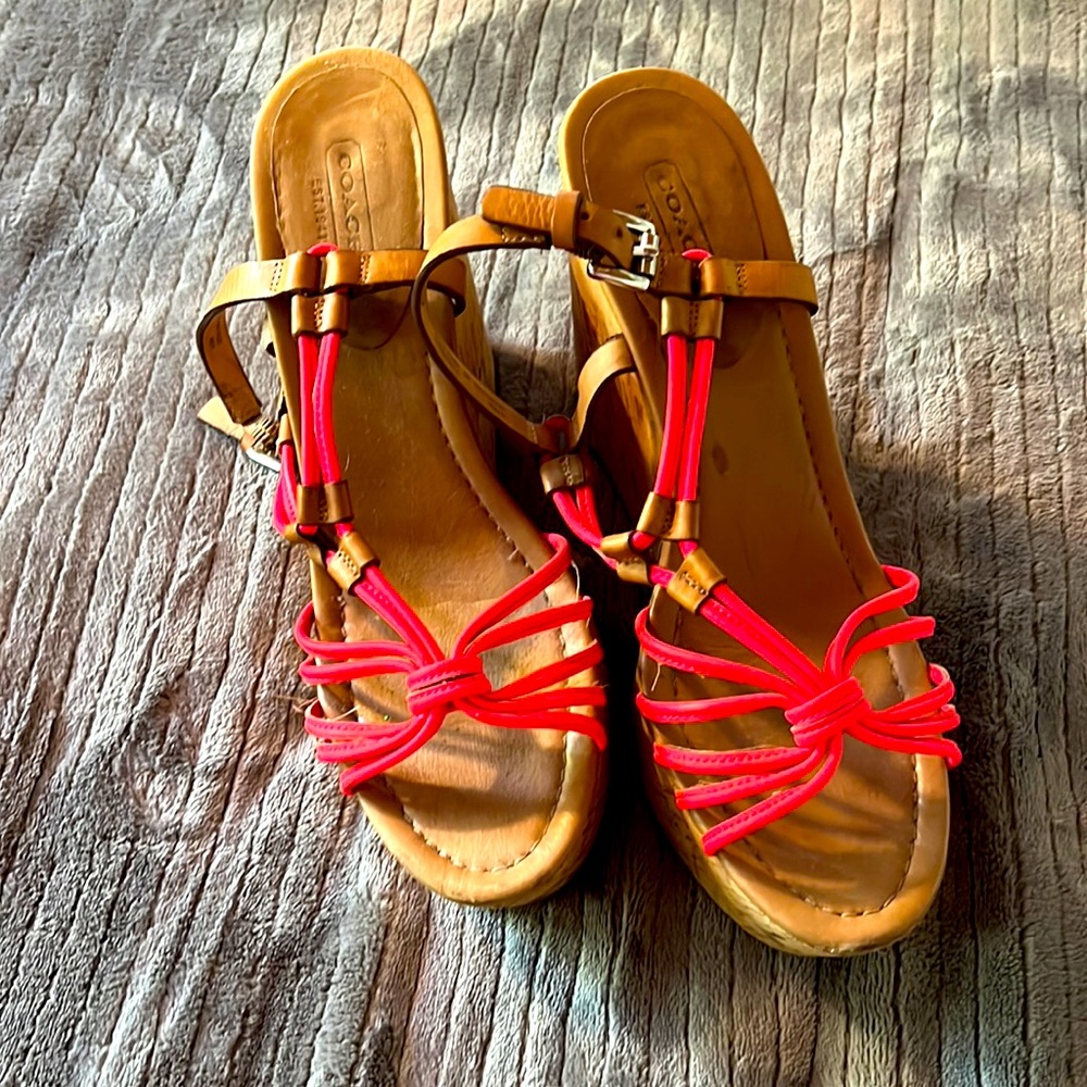 Loved hot pink Coach wedges